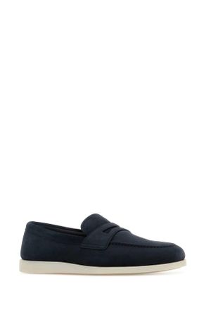 Churchs Mens Navy Blue Suede Loafers Vitello Mocassini