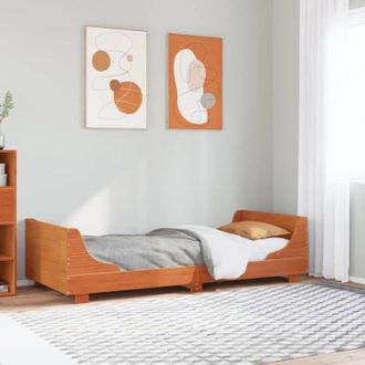 vidaXL Estructura De Cama Sin Colch&oacute;n Madera Maciza Marr&oacute;n 90x190 Cm Vidaxl