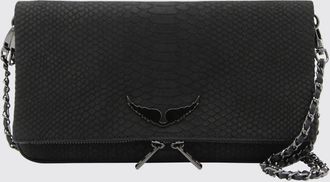 Zadig&Voltaire Clutch Rock Soft Savage in nabuk stampa pitone
