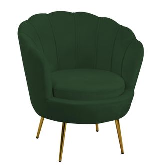 Vacchetti Sill&oacute;n De Terciopelo Verde Tulip&aacute;n Cm73x72h77