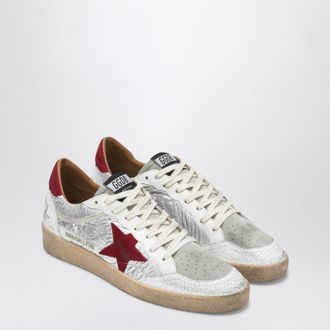 Golden Goose Ball Star Silver/Red Sneakers