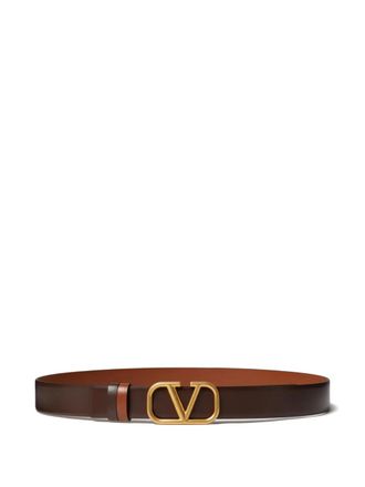 Valentino Garavani 30mm VLogo Signature reversible belt - men - CALFSKIN - 100 - Brown