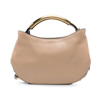 Moschino Handle Me Bag - Dames - Tassen - Beige - Maat: ONE Size Leer