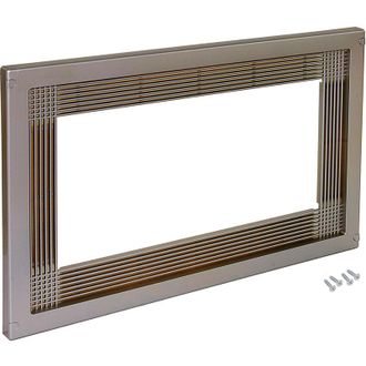 Emuca Cornice per microonde, per installazione a incasso in mobili da cucina, modulo 600mm, 600x400mm, Tecnoplastica, Nichel satinado - Emuca