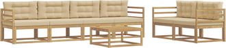 vidaXL Conjunto De Sof&aacute;s De Exterior 6 Uds. Y Beige Vidaxl