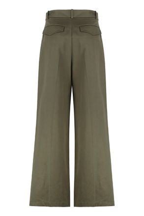Nili Lotan Womens Virgin Wool Wide-Leg Trousers Green Wool; Lining: Viscose