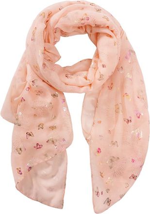 Heekpek Women Ladies Long Scarf Wrap Shawl Fashion Butterfly Bird Print Lightweight for Autum Spring,Pink+butterfly,180cm