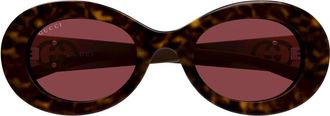 Gucci Sunglasses, female, Brown, Size: 51 MM Round Sunglasses