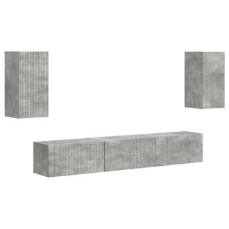 vidaXL Conjunto De Mueble De Tv 5 Pcs Gris Concreto Vidaxl