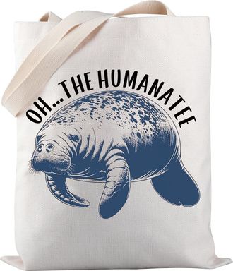 Generic Manatee Tote Bag Oh The Humanatee Tote Bag Sea Cows Tote Bag Environmentalist Gift Manatee Lover Gift (Oh The Humanatee TOTE)