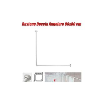 Trade Shop Trade Shop - Marco Para Cortina De Ducha Y Ba&ntilde;era Blanco 80 X 80 Cm