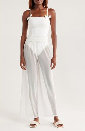 Hutch Eliza Floral Cover-Up Pants in White at Nordstrom, Size X-Small