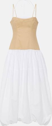 SIMKHAI Pfeiffer cotton and linen-blend midi dress