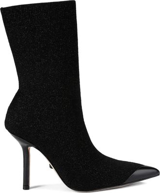 Kurt Geiger 95mm Regent Point metallic-pointed sock boots - women - Fabric/Metal/Fabric/Leather - 36 - Black