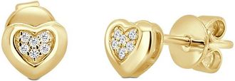 Sabrina Designs 14K 0.04 Ct. Tw. Diamond Heart Stud Earrings