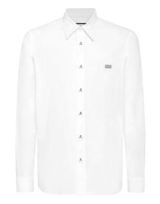 Philipp Plein Sugar Daddy Cut Cotton Shirt Skull