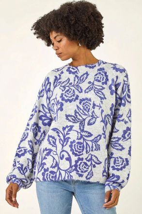 Roman Abstract Floral Knit Jumper