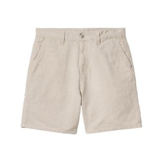 Carhartt Work in Progress Knie Shorts van Linnenmix met Zakken - Heren - Korte Broeken - Beige - M - Linnen - Korte Broeken