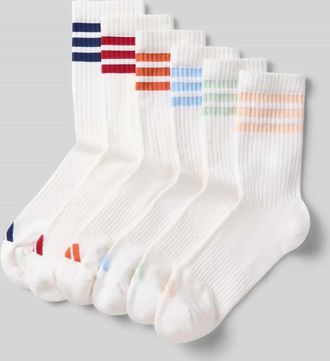 adidas Socken mit Logo im 6er-Pack in Weiss, Größe 34-36