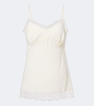 Simone Rocha Lace-trimmed cr&ecirc;pe de chine camisole