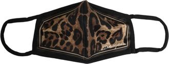 Dolce & Gabbana Mascherina con stampa leopardata - - Accessories - Uomo - Marrone - ONE SIZE
