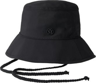 Maison Michel Angele appliqué-logo bucket hat - women - Polyamide/Elastane - M - Black