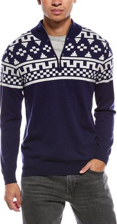 Brodie Fairisle Wool & Cashmere-Blend 1/4-Zip Mock Neck Sweater