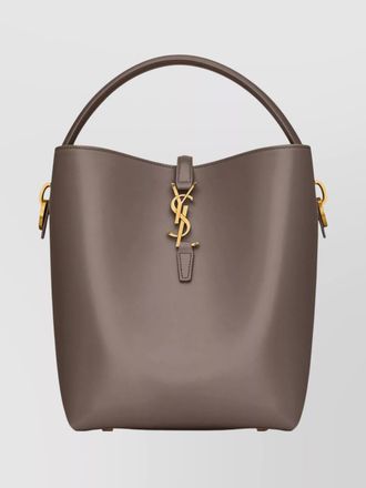 Saint Laurent shiny leather shoulder bag with top handle