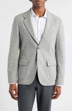 BOSS Hanry Slim Fit Felted Wool Blend Sport Coat in Silver at Nordstrom, Size 36 Regular