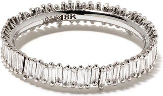 Suzanne Kalan 18K White Gold Classic Diamond Ring - Womens - Diamond/18kt Rhodium Plated White Gold