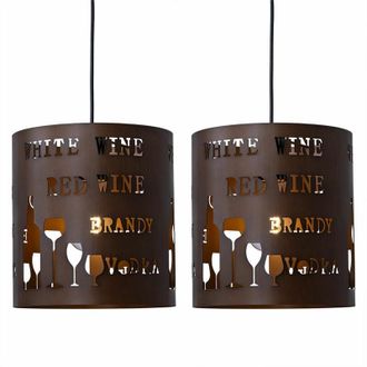 ETC Shop Set di 2 lampadari a sospensione a soffitto con luce a pendolo decoro soggiorno faretti cappuccino
