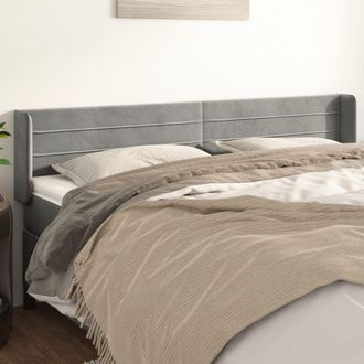 vidaXL Cabecero De Terciopelo Gris Claro 203x16x78/88 Cm Vidaxl