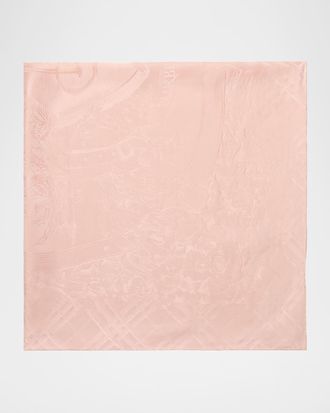 Burberry Floral EKD Crest Silk Scarf