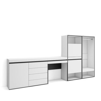 Skraut Home Zapatero, Armario Zapatos Botas, 297x145x35 Cm, Dormitorio, Habitaci&oacute;n, Vestidor Abierto, C&oacute;moda, Cajonera, Tocador, Estilo Moderno, Blanco - Skraut H