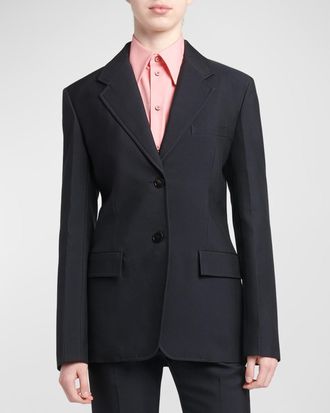 Jil Sander Topstitch Single-Breasted Blazer Jacket