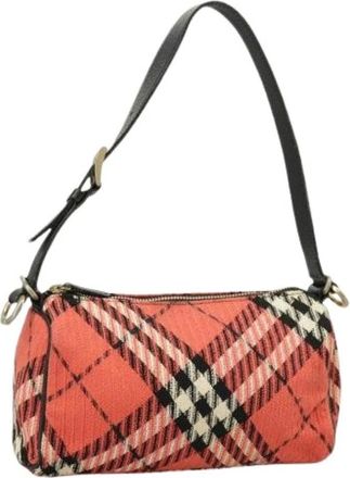 Burberry Pre-owned Shoulder Bags, female, Red, Size: ONE SIZE Pre-owned Canvas Shoulder Bag
