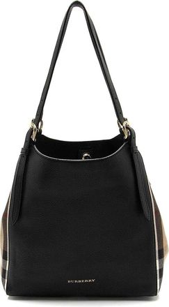 Burberry Leather House Check Canterbury Small Tote (Authentic Pre-Loved)