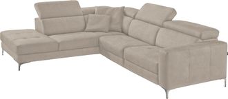 Egoitaliano Ecksofa »Matt, hoher Sitzkomfort und aufwendige Detailverarbeitung, L-Form« mit Ottomane, inkl. verstellbarer Kopfteile zum Relaxen