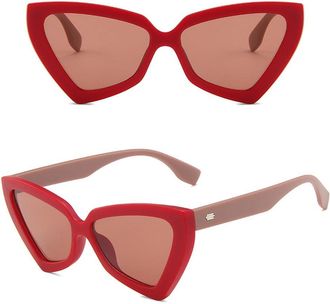 Generic Fashion Style For Womens Sunglasses Vintage Retro Cat Eye Shape Male Female Sun glasses Sunglasses Men For Women,Red Tea 2026