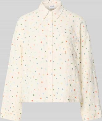 Jake*s Casual Relaxed Fit Pyjama-Oberteil im Allover-Look in Offwhite, Gr&ouml;&szlig;e 34