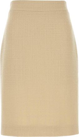 Valentino Garavani Ivory Tweed Skirt