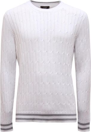 PESERICO Maglione Cotton Shirt - Heren - Ronde hals truien - Wit - M - Katoen - Truien & Vesten