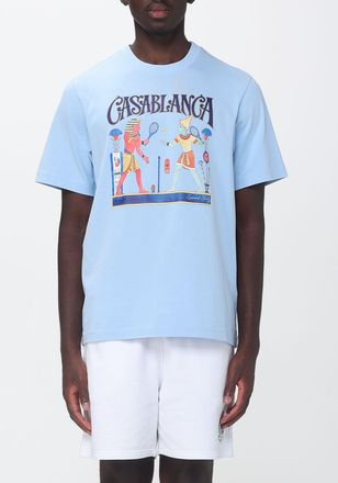 Casablanca T-shirt in cotone organico con scollo a girocollo e stampa logo