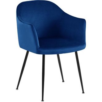 Clp Silla De Comedor De Terciopelo Jaysie Azul Oscuro