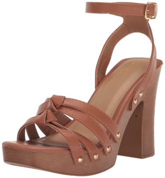 Yoki Womens Heels Platform, Rust, 4 UK