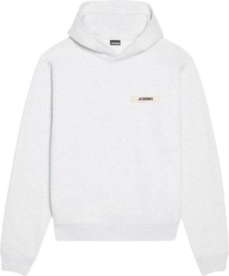 Jacquemus Grijze Hoodie Sweater Gros Grain - Heren - Hoodies - Grijs - 3XL - Hoodies & sweatvesten