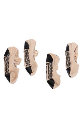 Arebesk Sparkle 2-Pack Cotton Blend Nonslip No-Show Socks in Gold at Nordstrom, Size Medium