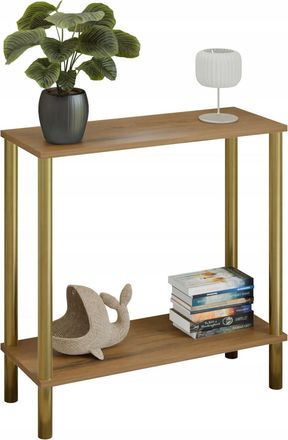 OEM Consola Moderna Con Estante De 80x30x80 Cm, Metal Dorado, Para El Recibidor