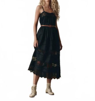 The Great. Rosette Crochet Dress In Black