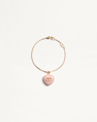 Valentino Garavani Bracciale Coeur Royal In Metallo E Smalto Donna ORO/ROSA M